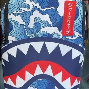 Sprayground Blue and Red Shark Backpack Limited Edition